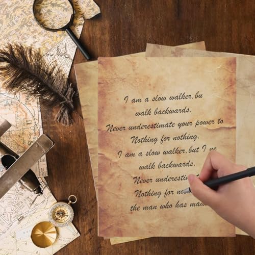 HASTHIP® 48 Sheet DIY Scrapbooking Papers, Double-sided Crinkle Texture Printed Retro Yellowish Background Papers 100 GSM Writing Papers Decorative Papers for DIY Crafting, Gift, 11''x8.5''