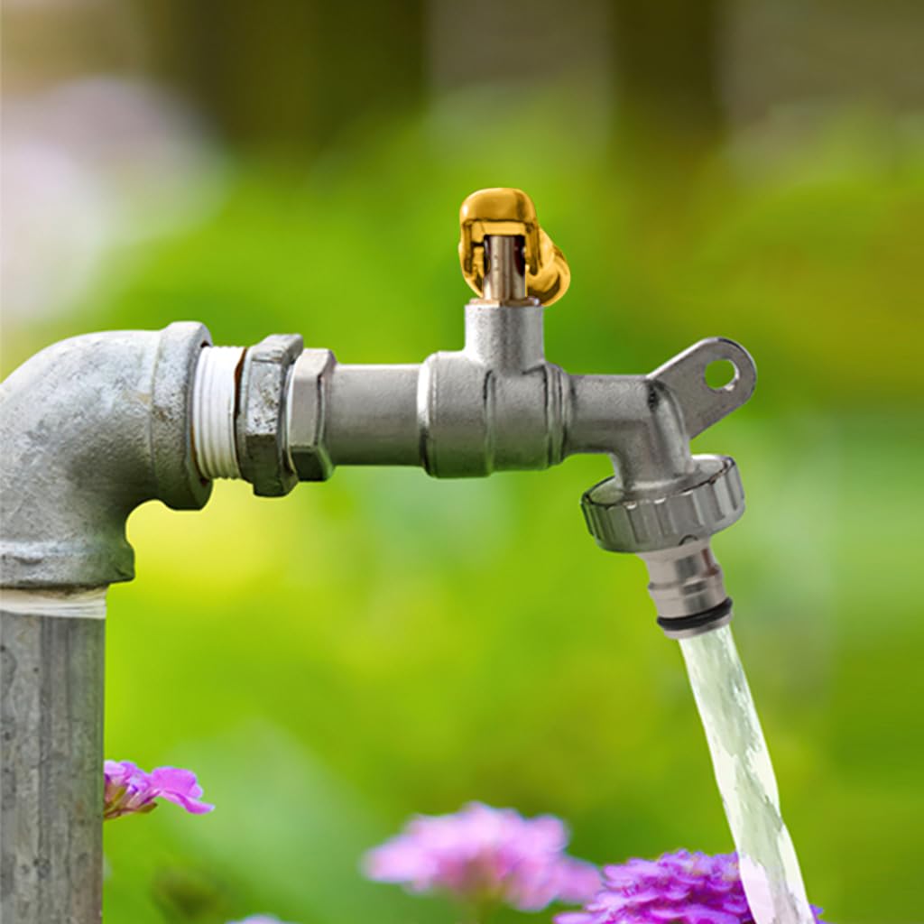 HASTHIP Garden Faucet for Outdoor Use with Lockable Handle and 1/2 inch Thread | Full Copper Construction