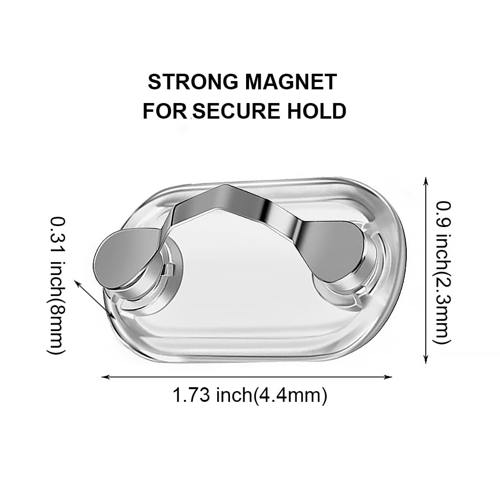 HASTHIP Magnetic Eyeglass Holder for Glasses and Sunglasses Featuring Strong Magnet Clip | 2pcs Black and Silver Stainless Steel