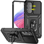 HASTHIP® Brand Magnetic Case for Samsung Galaxy A35 5G, Slim Shockproof PC+TPU Protective Cover with Kickstand Ring Holder, Compatible with Magnetic Car Mount, Anti-Scratch
