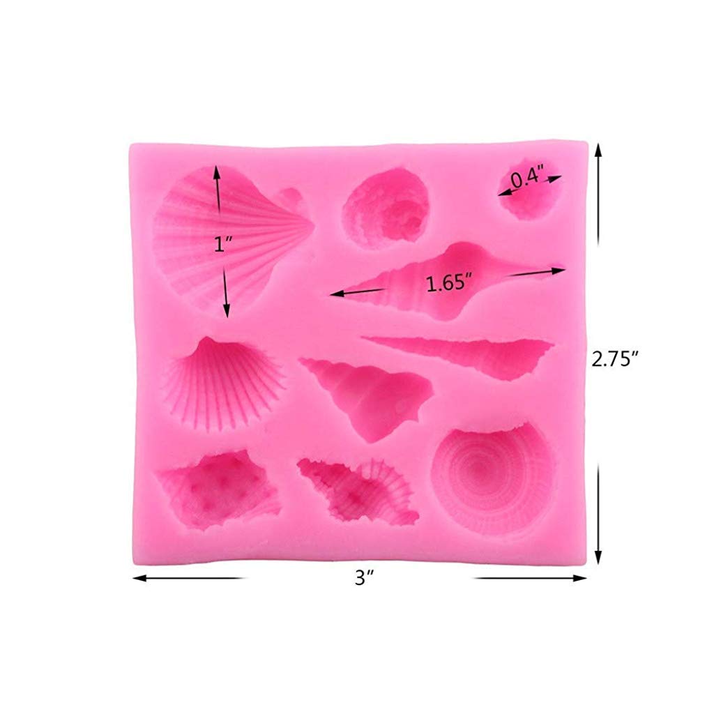 HASTHIP Mermaid Tail Moulds for Chocolate and Fondant with 3D Design 12 x 7 x 7cm | Food Grade Silicone