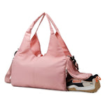 HASTHIP® Bolsa de deporte para mujer grande,bolsa de viaje impermeable tela Oxford con compartimento para zapatos y soporte esterilla yoga,ligera y multifuncional gimnasio o