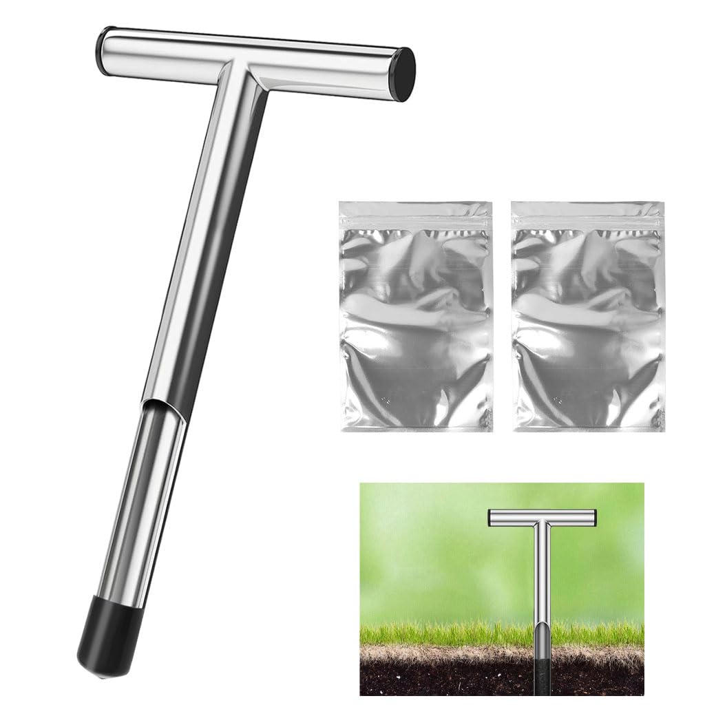 HASTHIP Soil Sampler for Testing Moisture Nutrients and pH featuring 12 in T Handle | Stainless Steel Corer