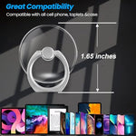 HASTHIP® Metal Phone Ring Grip, Desk Phone Support,360 ° Rotatable Folding Phone Ring Grip, Strong Adhesive Clear Round Acrylic Backing Phone Ring for Phone Case