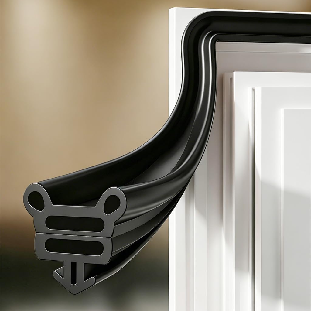 HASTHIP® TPE Window Sealing Strip Multi Hollow Out Construction, Upgrade Double-Ear Design, Snap-in Window Seal for Draft Proofing & Sound Insulation, 1.1cm x 4 Meter, Trim to Fit