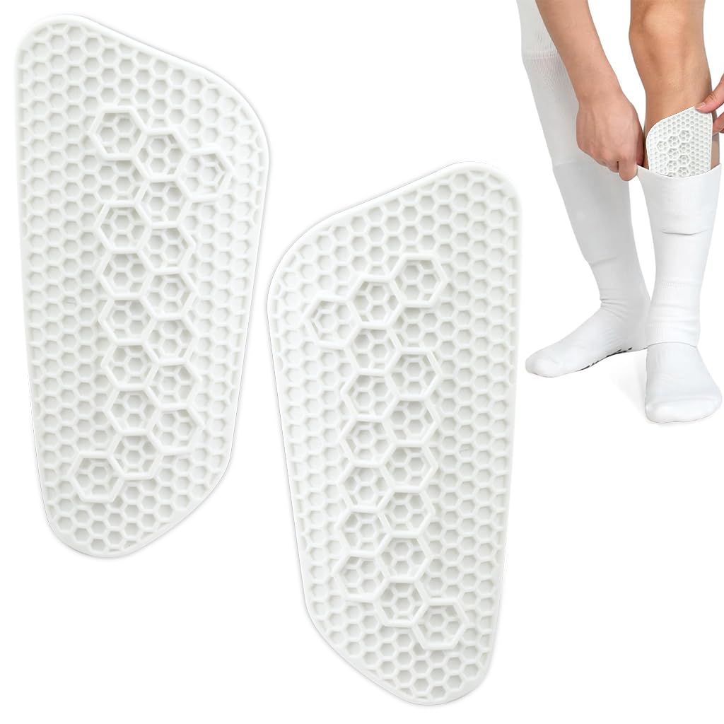 HASTHIP® Espinilleras de Silicona 2Pcs para Adultos y Adolescentes,Protectores de Piernas Antigolpes con Diseño Panal,Ligeros Cómodos y Transpirables para Fútbol Correr Entrenamiento