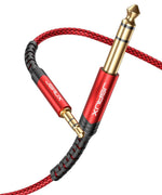 HASTHIP® Cable de Audio Estéreo 3.5mm a 6.35mm (1.2M) TRS Bidireccional,Jack Macho 1/8'' a 1/4'' Hi-Fi para Guitarra,Piano Teclado Altavoz Amplificador PC y Cine en Casa con Trenza de