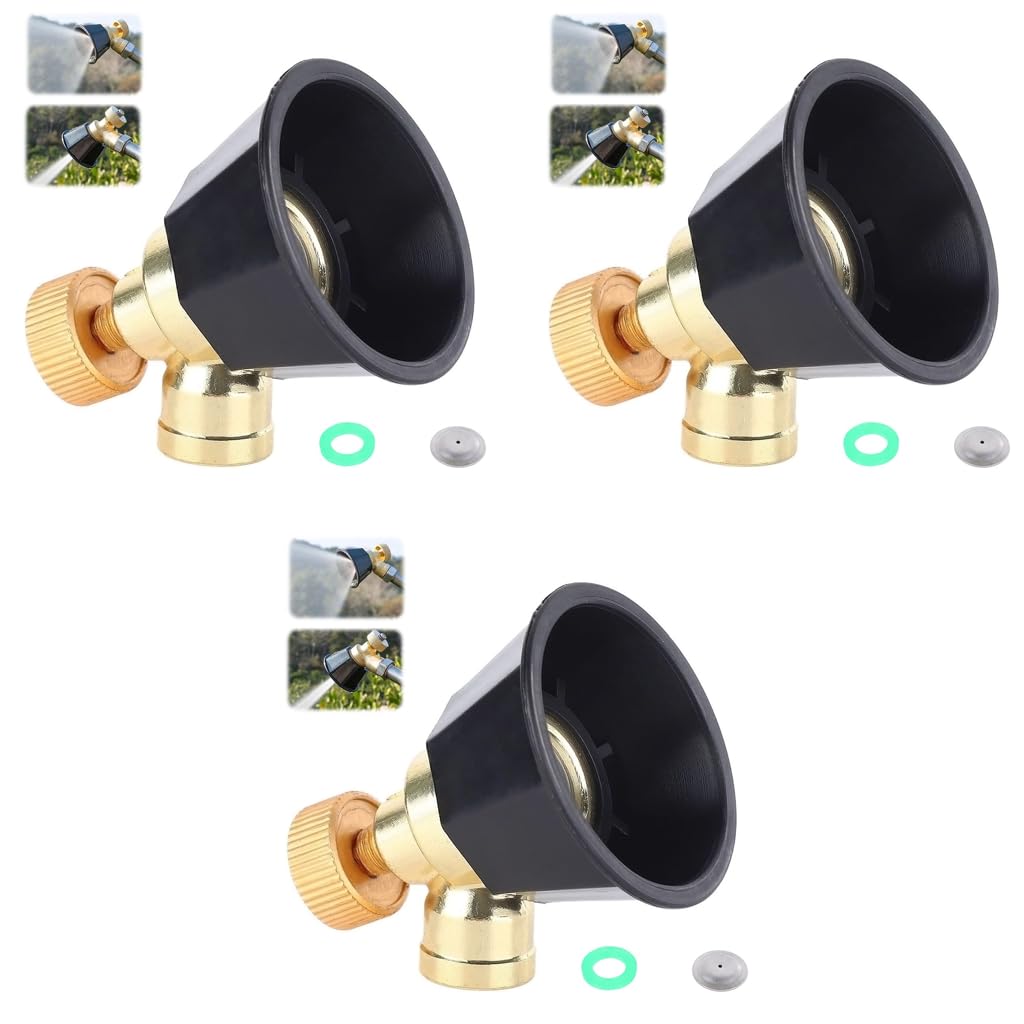 HASTHIP Brass Sprayer Nozzle for Garden and Agriculture with Adjustable 2 Spray Modes 3PCS