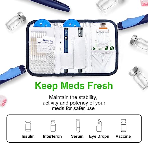HASTHIP® InsuPocket Insulin Cooler Travel Case with 2 Reusable Ice Packs, Medical Cooler Bag for Diabetic Medication, TSA Approved Refrigerated Organizer, Portable Insulated Zipper Storage Box for