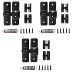 HASTHIP Door Latch Lock for Gates and Cabinets with 90° and 180° Design | 3 PCS Black Aluminum Alloy