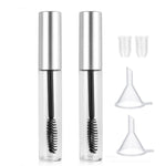 HASTHIP® Tubo de Rímel Vacío 10ml,Tubos de Delineador y Brillo Labios con Embudo y Tapón Antifugas,Botellas Transparentes Reutilizables para Aceite Ricino Cosméticos DIY 2 Piezas