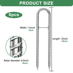 HASTHIP Garden Stakes for Landscape Fabric and Camping | 6 Pcs 11.8 in Galvanized Steel