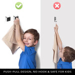 HASTHIP Self-Adhesive Towel Holders for Kitchen and Bathroom with Push-In Snap Grippers | 2Pcs No-Drill Wall Organizers