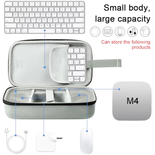 HASTHIP® Estuche de Transporte Compatible con Mac Mini M4/M4 Pro 2024, Funda Protectora EVA Rígida Portátil con Asa, Bolsa de Viaje para Accesorios y Almacenamiento