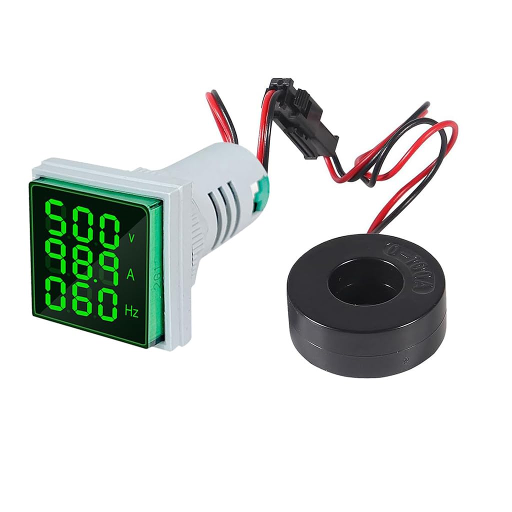 HASTHIP® Multímetro Digital LED 3 en 1 60‑500V 0‑100A Medidor de Corriente Voltaje Frecuencia CA Pantalla Retroiluminada Indicador de Señal Profesional Tester Medición Precisa