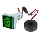 HASTHIP® Multímetro Digital LED 3 en 1 60‑500V 0‑100A Medidor de Corriente Voltaje Frecuencia CA Pantalla Retroiluminada Indicador de Señal Profesional Tester Medición Precisa