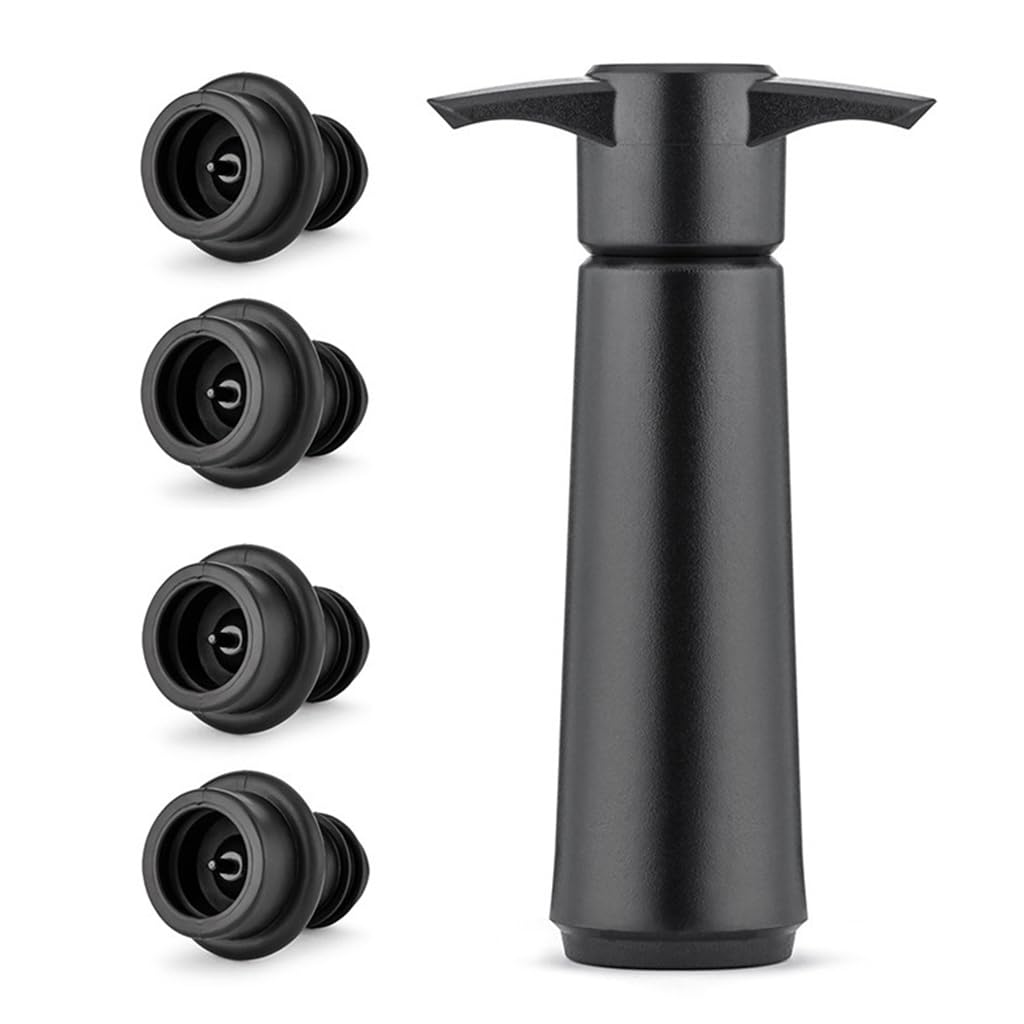 HASTHIP® Wine Vacuum Pump with 4 Stoppers, Wine Preservation Pump Wine Vacuum Pump, Wine Saver, Universal Wine Vacuum Saver Sealer, Wine Supplies