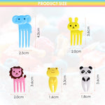 HASTHIP Food Fruit Forks for Kids 20pcs with Rounded Tip Design and Food Grade Plastic | Cartoon Animal Mini Dessert Picks