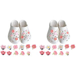 HASTHIP Clog Charms for Slippers featuring 22PCS Assorted Flower Rubber Designs | Fun Girls Decoration