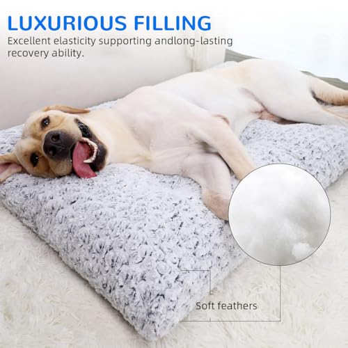 HASTHIP® Washable Washable Dog Bed Deluxe Plush Dog Crate Bed,Soft Orthopedic Pet Mattress,Anti-Slip Removable Cover Calming Cushion for Small Medium Large Dogs & Cats Machine Washable Indoor Sleeping