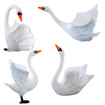 HASTHIP® Mini Swan Garden Ornaments Set of 4, Cute Resin Swan Figurines for Fairy Garden, Miniature Animal Yard Decorations, Outdoor Tabletop Landscape Decor