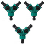 HASTHIP Hose Splitter for Garden Irrigation with Separate Switch and 3 Pcs 2 Way Valves | Durable Plastic 16mm Connector Suitable for 1/2 Inch Water Taps