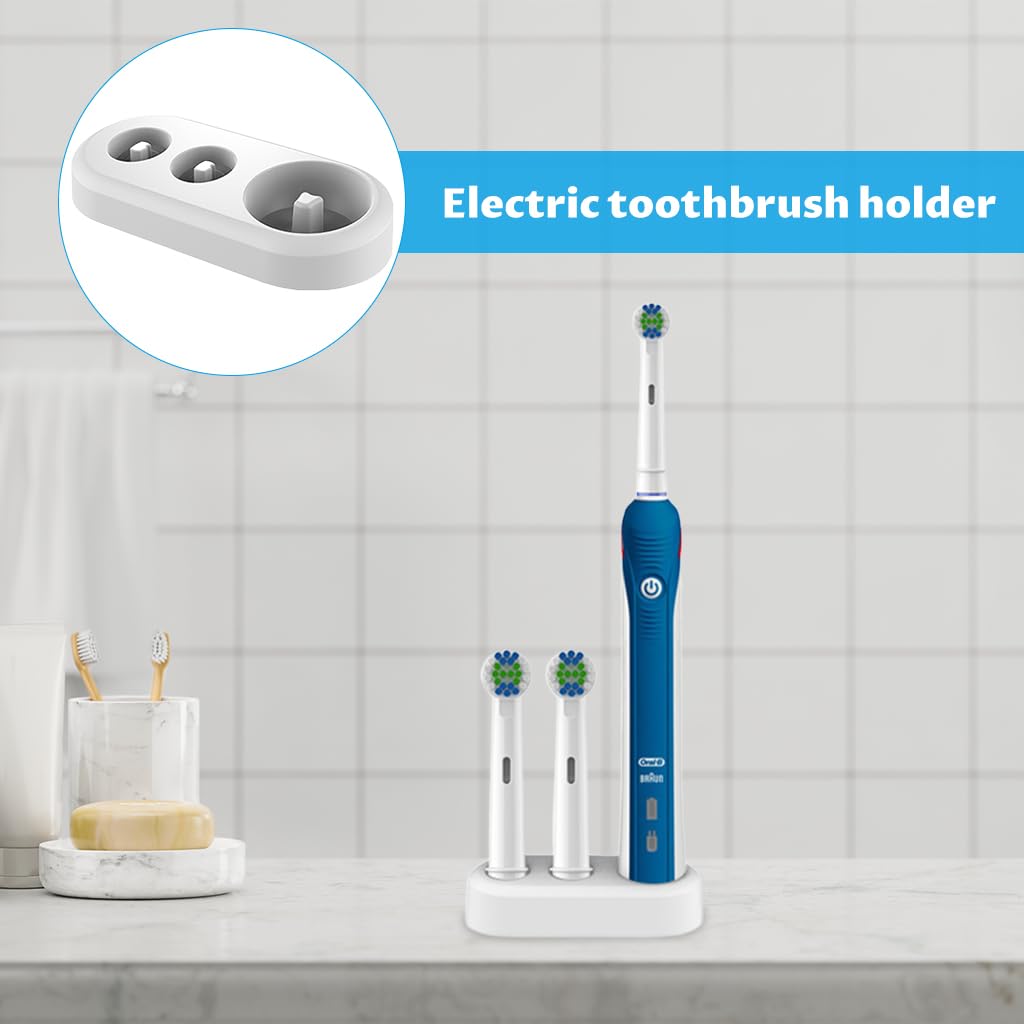 HASTHIP Electric Toothbrush Holder Stand for Bathroom Countertop with 2 Head Slots | Freestanding Organizer