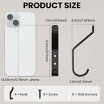 HASTHIP Wall Hooks for Home Use featuring Dual Hook Design and Zinc Alloy Material | 2Pcs Black