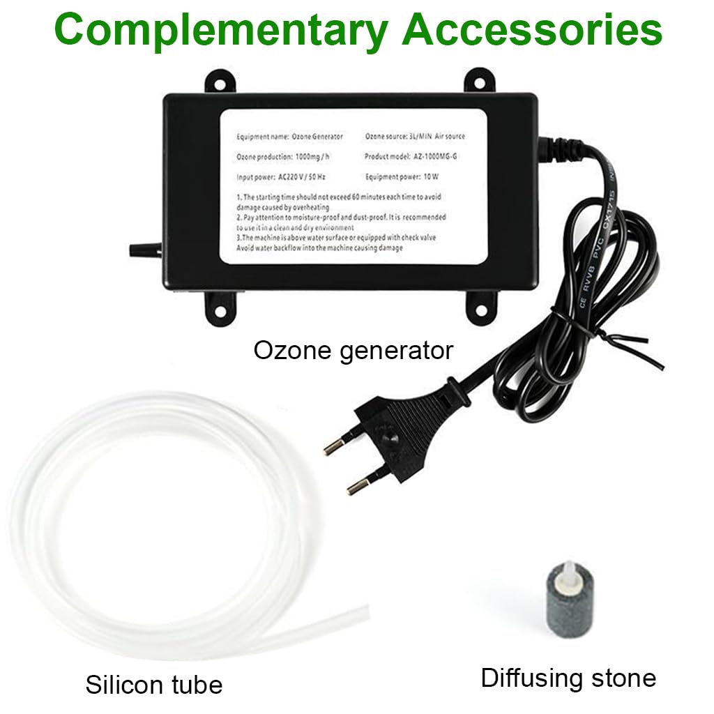 Household Ozone Generator Multi-functional Ozone Generator for Air Purification, Water Treatment, Vegetable Cleaning 1000 mg/h Ozone Generator Machine for Purifying Water for Cleaning