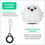 HASTHIP Case for AirPods 4, Glow-in-the-Dark Ghost Silicone Cover with Clip