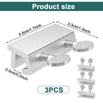 HASTHIP Sliding Window Key Locks for Home Security with Dual Screw-In Stud Design | 3 Pcs Silver Aluminum