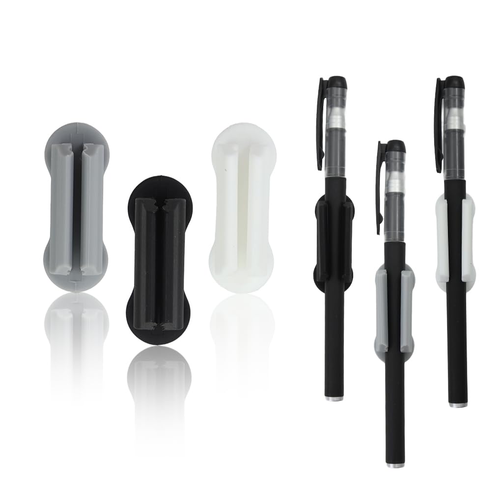 HASTHIP Silicone Pen Holder for Wall and Desk featuring Dual-Hole Design and 3Pcs Set