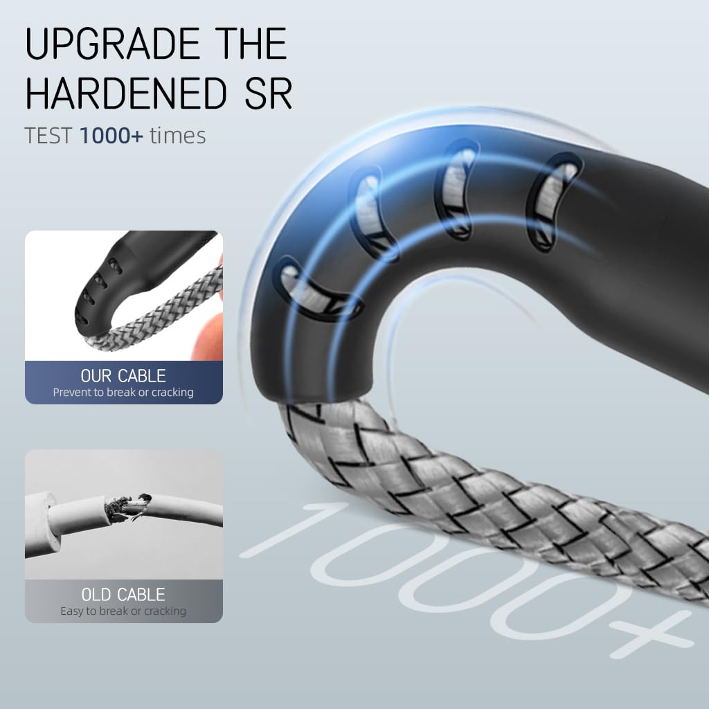 Light-ning Charging Cable 27W 3A Fast Charging Cable 10ft Long Light-ning Charging Cable Data Cable Support 480Mbps Data Transmission Compatible with Phone