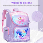HASTHIP® Mermaid School Backpack for Girls,Large Capacity Kids Backpack for Ages 6-12,Lightweight Bookbag School Travel Camping Cartoon Design Comfortable & Durable