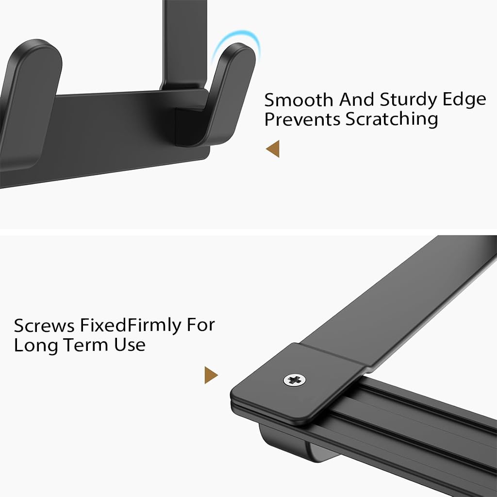 HASTHIP Over the Door Hooks for Clothes and Towels featuring 6 Hook Rack in Black Aluminum