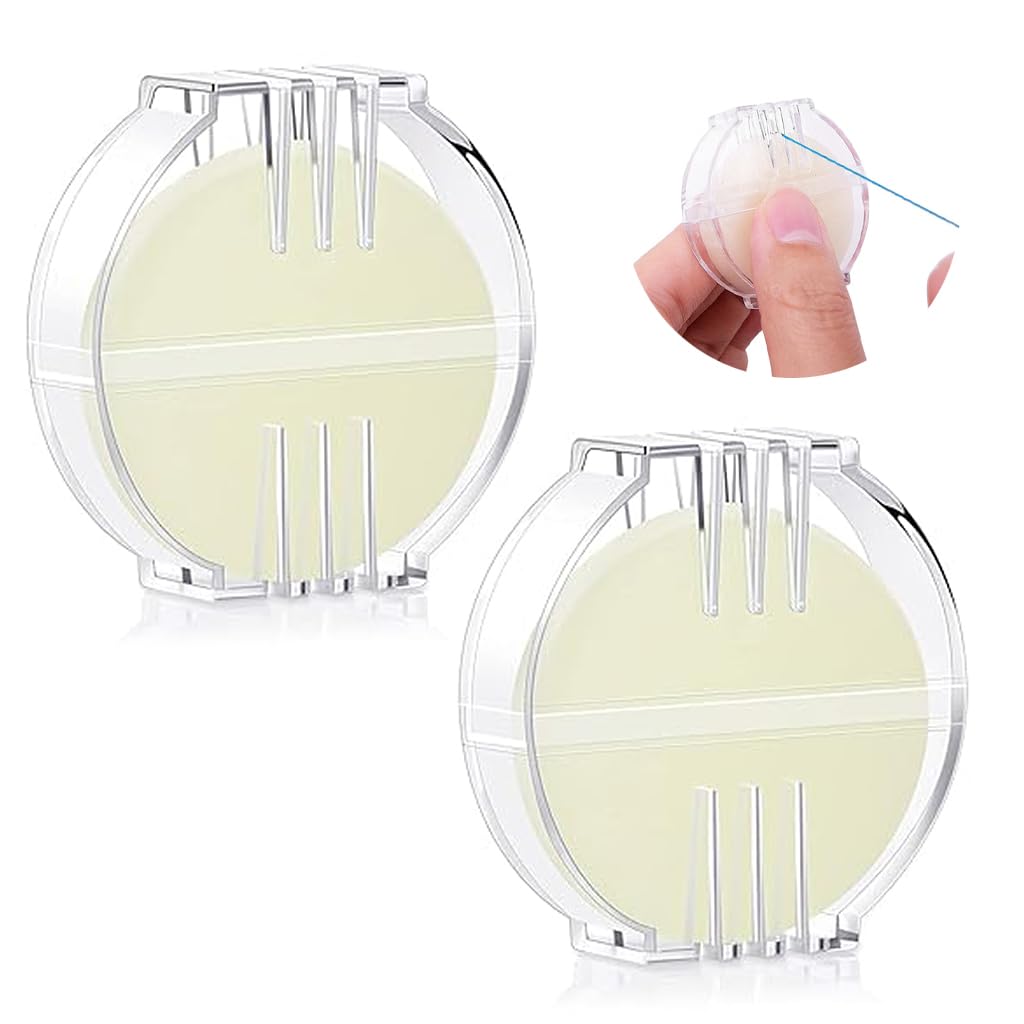 HASTHIP Thread Wax for Embroidery with Clear Case featuring 2×20g Natural Beeswax Discs