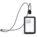 HASTHIP® 2 Pack Porta Credenciales Verticales con Porta Gafete Impermeable,Lanyard de Nylon Retráctil Desmontable,Tarjetas de Identificación para Oficina Escuela Viaje y Personal