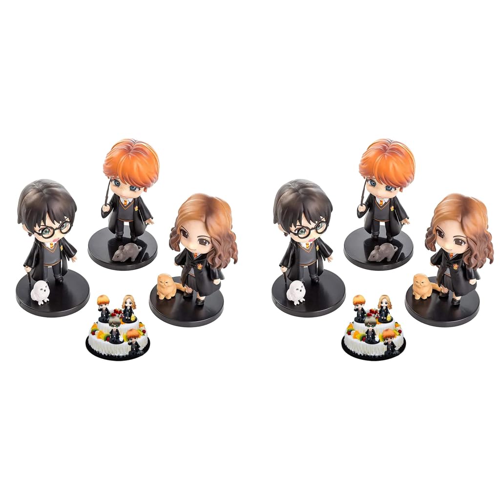 HASTHIP Action Figures Set for Desk Decoration with 6PCS Featuring Harry Hermione Ron | 10 cm Collectible Showpiece