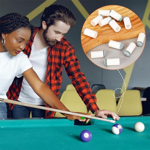 HASTHIP® 20 Pcs 9mm Slip-On Billiards Cue Tips, Easy-to-Install Plastic & Leather Cue Stick Replacement Tips for Pool & Snooker, Durable & Professional-Grade Accessories