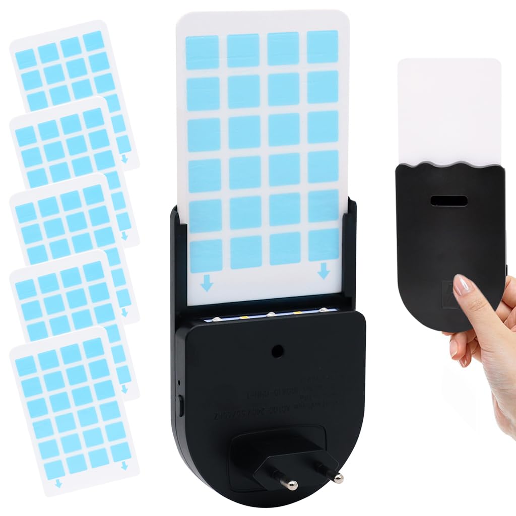 HASTHIP Mosquito Trap Light for Bedrooms with 5Pcs Sticky Cards and UVA Attractant | Child Friendly Plug and Go 110x73x55mm