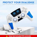 HASTHIP® ZORBES PS5 Controller Silicone Protective Cover Case for DualSense, Anti-Slip Grip Skin with 2 Thumb Grips & Touchpad Sticker, Shockproof Accessories for PlayStation 5 Gamepad
