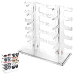 HASTHIP Glasses Display Stand for 10 Pairs featuring Two Row Design and Transparent Plastic | 11.6x12.6x11.4 in Space Saving Organizer