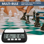 HASTHIP® Digital Chess Clock Timer, Chess Timer for Board Games, Professional Chess Timer with Bonus Delay Count Down Up Function, Batteries Not Included