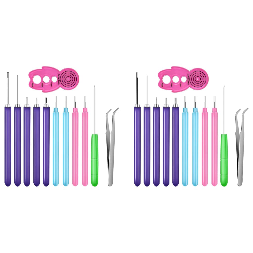 HASTHIP Quilling Tools Kit with 24PCS Slotted Needle Pens and Curling Board for Paper Crafts
