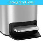 HASTHIP Slim Bathroom Trash Can for Small Spaces with Soft Close Pedal Lid 6 L Stainless Steel Bin