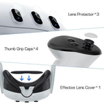 HASTHIP® YourBrand Protective Case Compatible with Meta Quest 3, Clear VR Shell Cover with Lens Protector, Tempered Glass Screen Guard, Joystick Thumb Caps, Essential VR Accessories Kit, No Headset