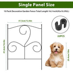 HASTHIP Metal Garden Fence for Outdoor Decoration with Connectable Design | Pack of 10 Pieces