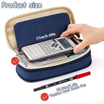 HASTHIP® Nylon Large Capacity Pencil Pouch Durable Storage Multiple Compartment Double Zipper Portable Box for Kids College Student Teen 22X11Cm Navy Blue 3 PCS