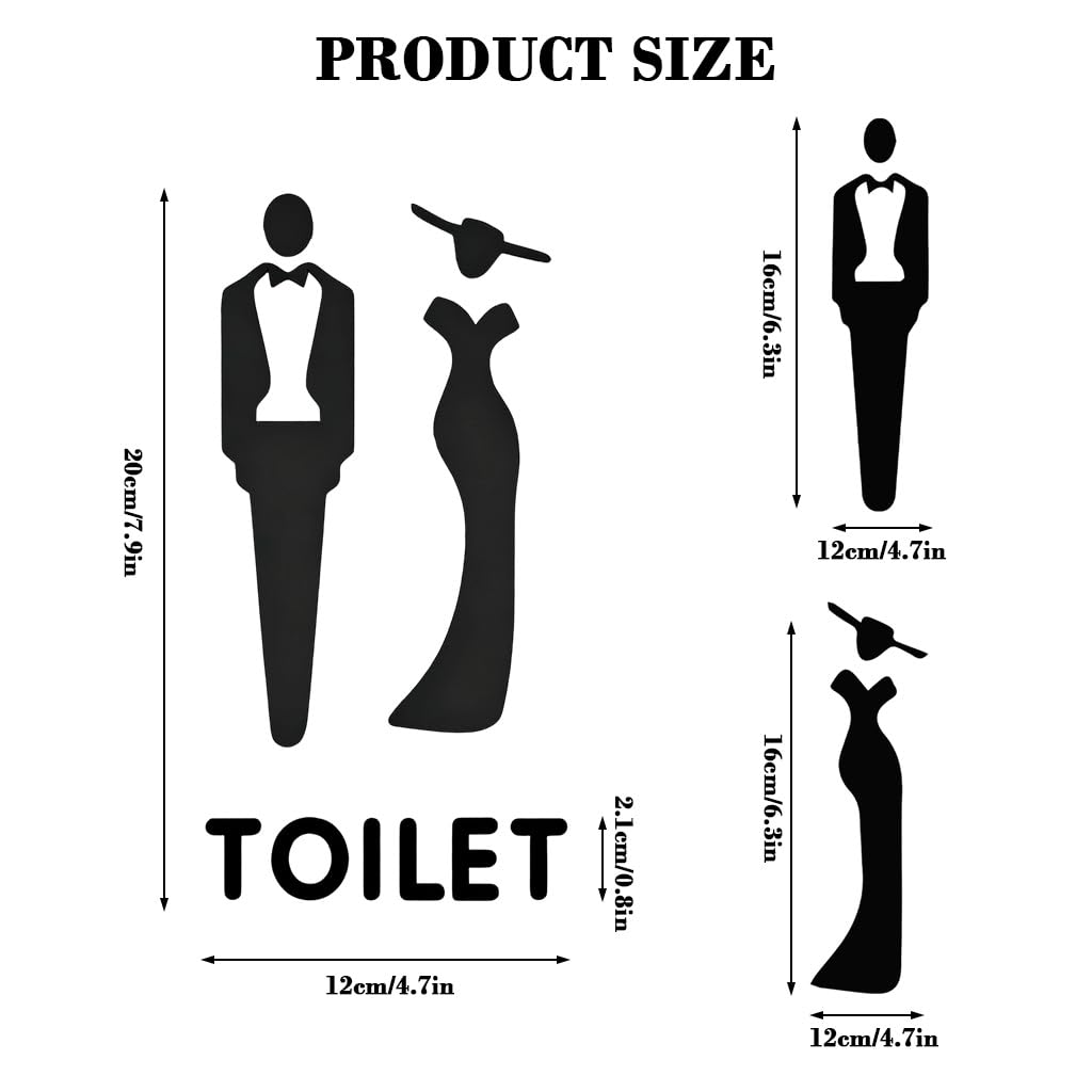 HASTHIP Acrylic Toilet Door Signs for Men and Women with Self Adhesive Backing | Modern Minimalist Design for Offices and Restaurants