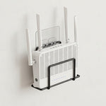 HASTHIP® WiFi Router Wall Mount Organizer, No-Drill Metal Holder Shelf for Router, Modem, Game Console, Small Devices, Space-Saving Home & Office - Black